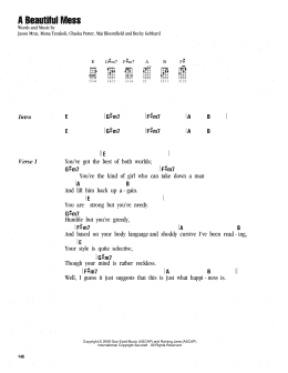 page one of A Beautiful Mess (Ukulele Chords/Lyrics)