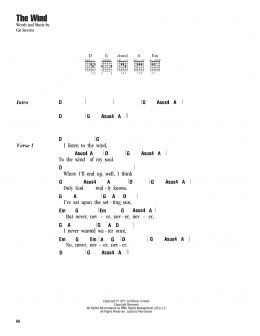 page one of The Wind (Guitar Chords/Lyrics)