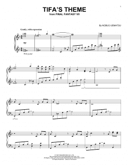 page one of Tifa's Theme (from Final Fantasy VII) (Piano Solo)