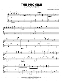 page one of The Promise (from Final Fantasy XIII) (Piano Solo)