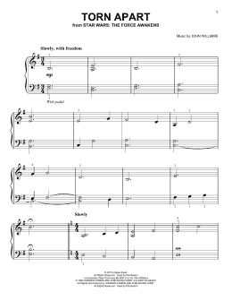 page one of Torn Apart (Easy Piano)