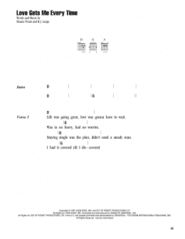 page one of Love Gets Me Every Time (Guitar Chords/Lyrics)