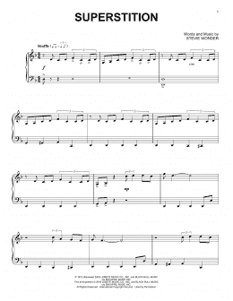 page one of Superstition [Jazz version] (Piano Solo)