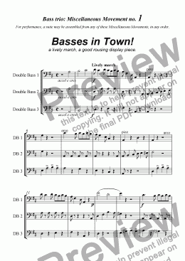 page one of Miscellaneous Movement no 1 'Basses In Town'