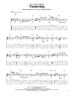 page one of Yesterday (Solo Guitar)