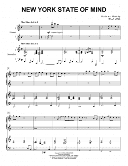 page one of New York State Of Mind (Piano Duet)