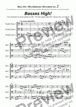 page one of Miscellaneous Movement no 2 'Basses High'