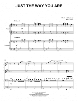 page one of Just The Way You Are (Piano Duet)