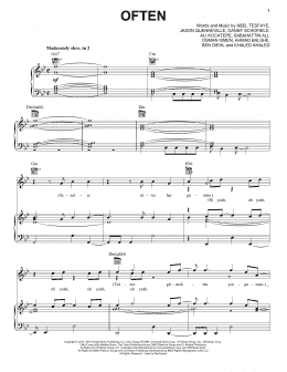 page one of Often (Piano, Vocal & Guitar Chords (Right-Hand Melody))