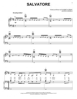 page one of Salvatore (Piano, Vocal & Guitar Chords (Right-Hand Melody))