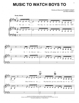 page one of Music To Watch Boys To (Piano, Vocal & Guitar Chords (Right-Hand Melody))