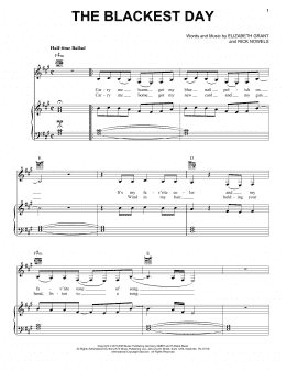 page one of The Blackest Day (Piano, Vocal & Guitar Chords (Right-Hand Melody))