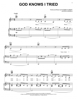 page one of God Knows I Tried (Piano, Vocal & Guitar Chords (Right-Hand Melody))