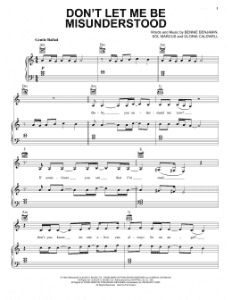 page one of Don't Let Me Be Misunderstood (Piano, Vocal & Guitar Chords (Right-Hand Melody))