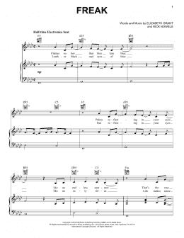 page one of Freak (Piano, Vocal & Guitar Chords (Right-Hand Melody))