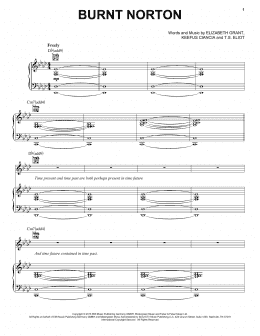 page one of Burnt Norton (Piano, Vocal & Guitar Chords (Right-Hand Melody))