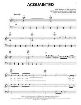 page one of Acquainted (Piano, Vocal & Guitar Chords (Right-Hand Melody))