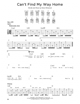 page one of Can't Find My Way Home (Guitar Lead Sheet)