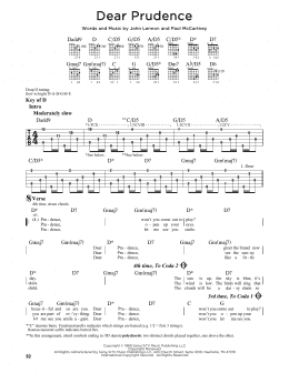 page one of Dear Prudence (Guitar Lead Sheet)