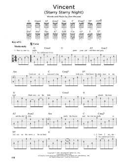 page one of Vincent (Starry Starry Night) (Guitar Lead Sheet)