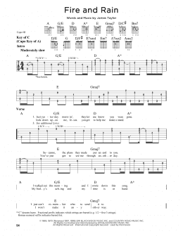 page one of Fire And Rain (Guitar Lead Sheet)