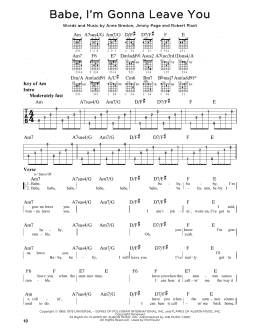 page one of Babe, I'm Gonna Leave You (Guitar Lead Sheet)