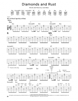 page one of Diamonds and Rust (Guitar Lead Sheet)