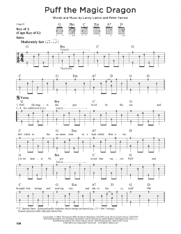 page one of Puff The Magic Dragon (Guitar Lead Sheet)