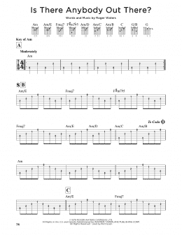page one of Is There Anybody Out There? (Guitar Lead Sheet)