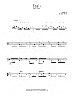 page one of Study Op. 35, No. 13 (Solo Guitar Tab)