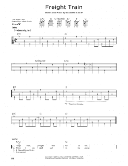 page one of Freight Train (Guitar Lead Sheet)