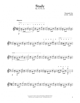 page one of Study Op. 35, No. 22 (Solo Guitar)