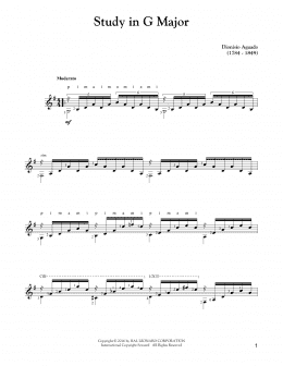 page one of Study In G Major (Solo Guitar)