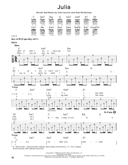 page one of Julia (Guitar Lead Sheet)