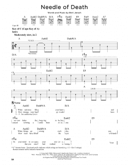 page one of Needle Of Death (Guitar Lead Sheet)