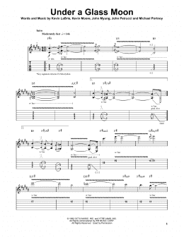 page one of Under A Glass Moon (Guitar Tab (Single Guitar))