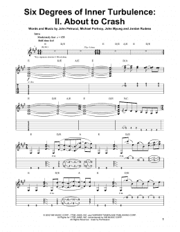 page one of Six Degrees Of Inner Turbulence: II. About To Crash (Guitar Tab (Single Guitar))