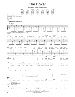 page one of The Boxer (Guitar Lead Sheet)