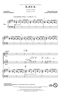 page one of Lava (arr. Roger Emerson) (SATB Choir)