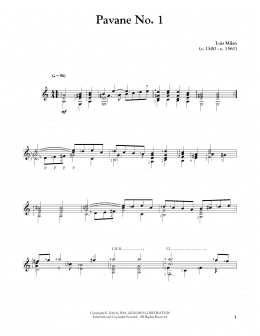 page one of Pavane No. 1 (Solo Guitar)