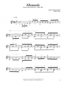 page one of Allemande (Solo Guitar)