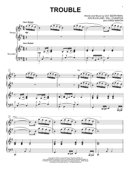 page one of Trouble (Piano Duet)