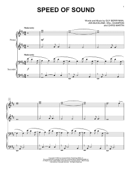 page one of Speed Of Sound (Piano Duet)