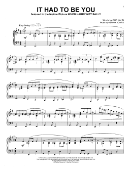 page one of It Had To Be You (Piano Solo)