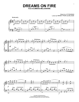 page one of Dreams On Fire (Piano Solo)