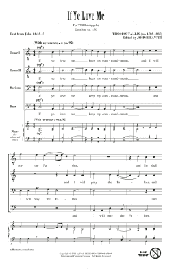 page one of If Ye Love Me (TTBB Choir)