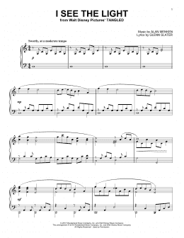 page one of I See The Light (from Tangled) (Piano Solo)
