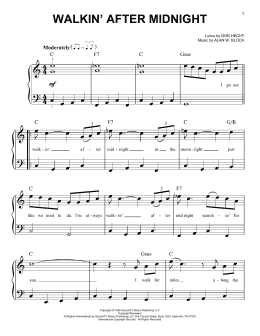 page one of Walkin' After Midnight (Very Easy Piano)