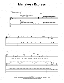 page one of Marrakesh Express (Guitar Tab (Single Guitar))