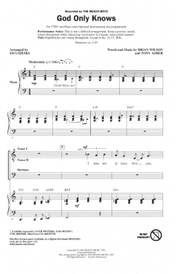 page one of God Only Knows (TTB Choir)